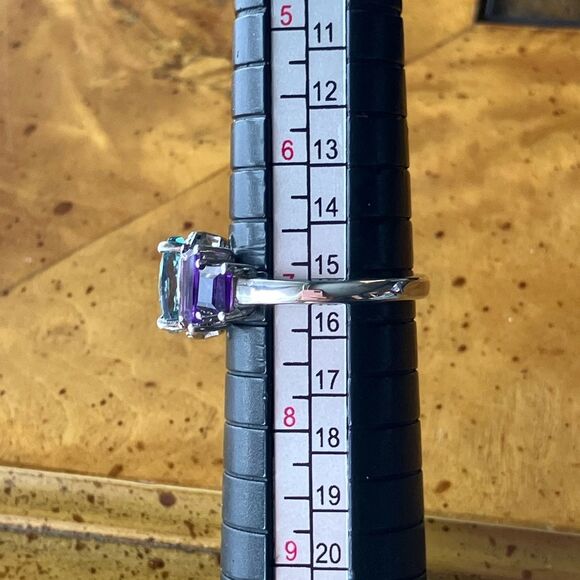 Teal Color Changing African Amethyst Ring Size 7